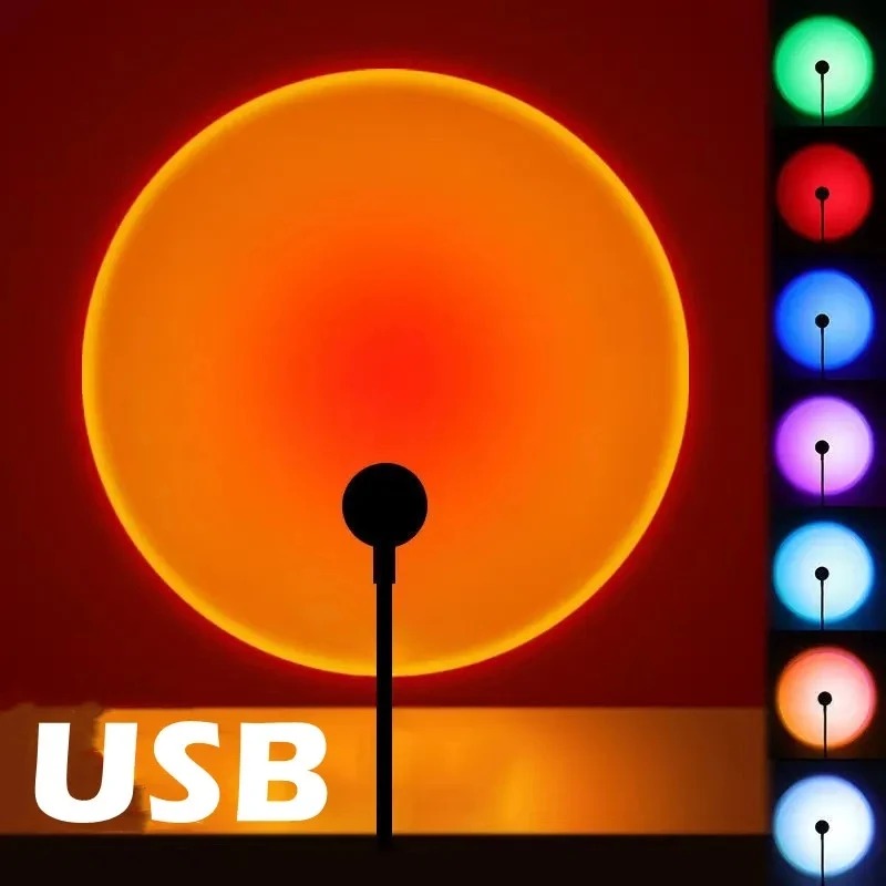 Sunset Lamp Projection - USB غروب الشمس مصباح إسقاط قوس