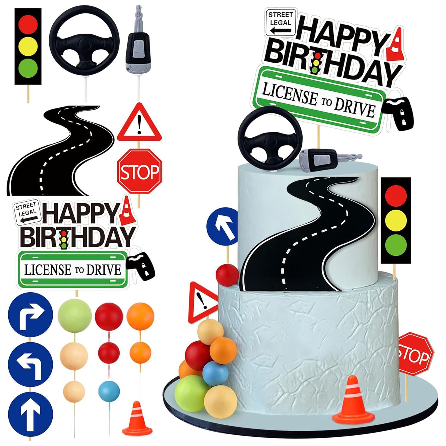 Lighting Mcqueen Birthday Decor - رخصة القيادة كعكة توبر جديد سائق