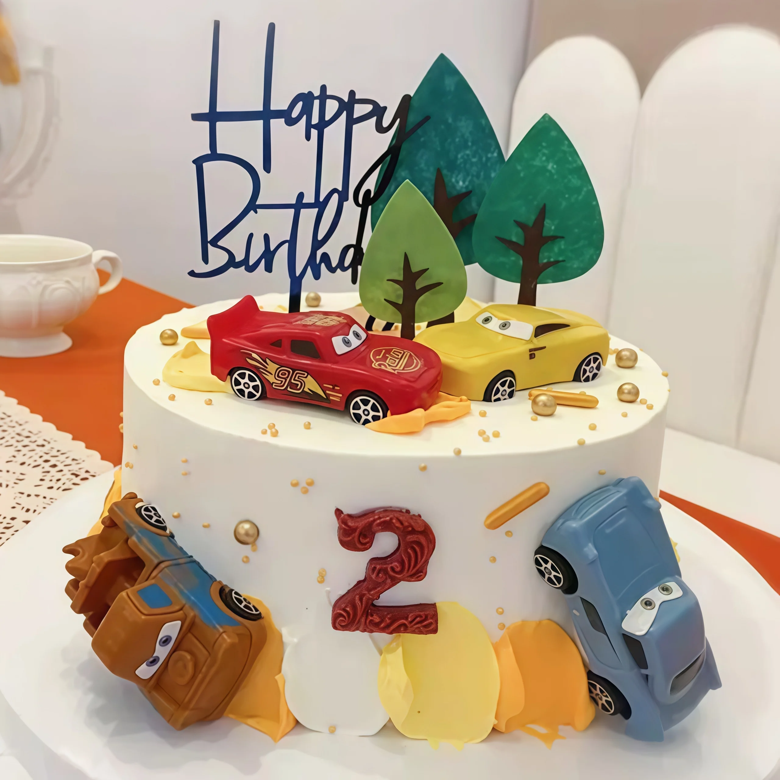 Lighting Mcqueen Birthday Decor - 4 قطعة سيارات البرق عيد ميلاد