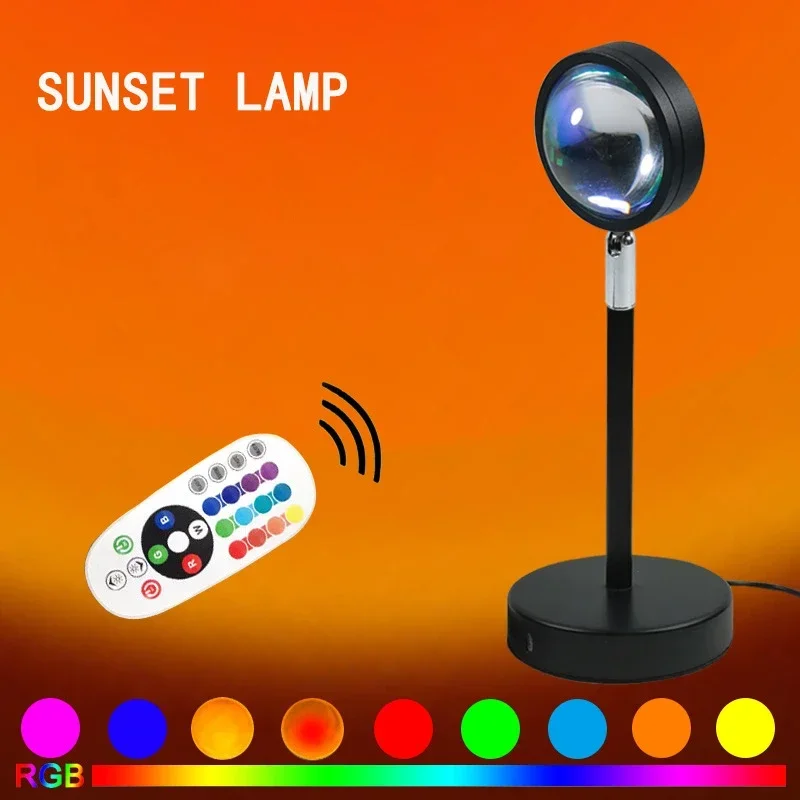Sunset Lamp Projection - ضوء مزاج غروب الشمس متعدد الألوان