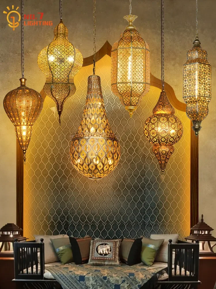 Lighting Metal Wall Decor - جنوب شرق آسيا المغربي الرجعية خمر