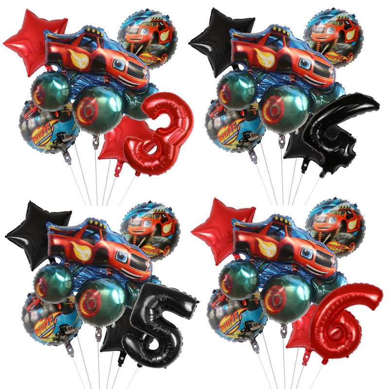 Lighting Mcqueen Birthday Decor - 1 مجموعة الحريق الوحش احباط بالونات