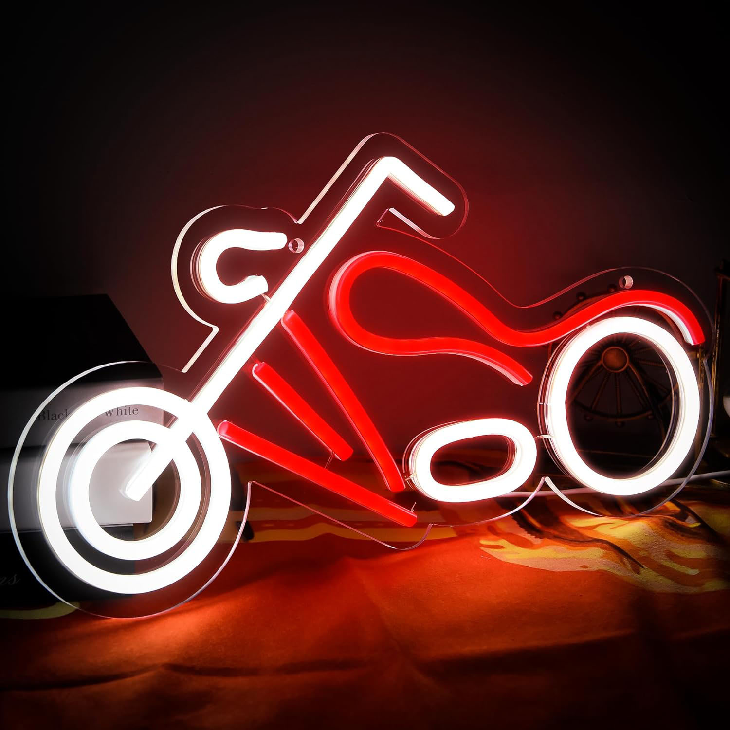Garage Lighting Decor - لافتة نيون على شكل دراجة نارية