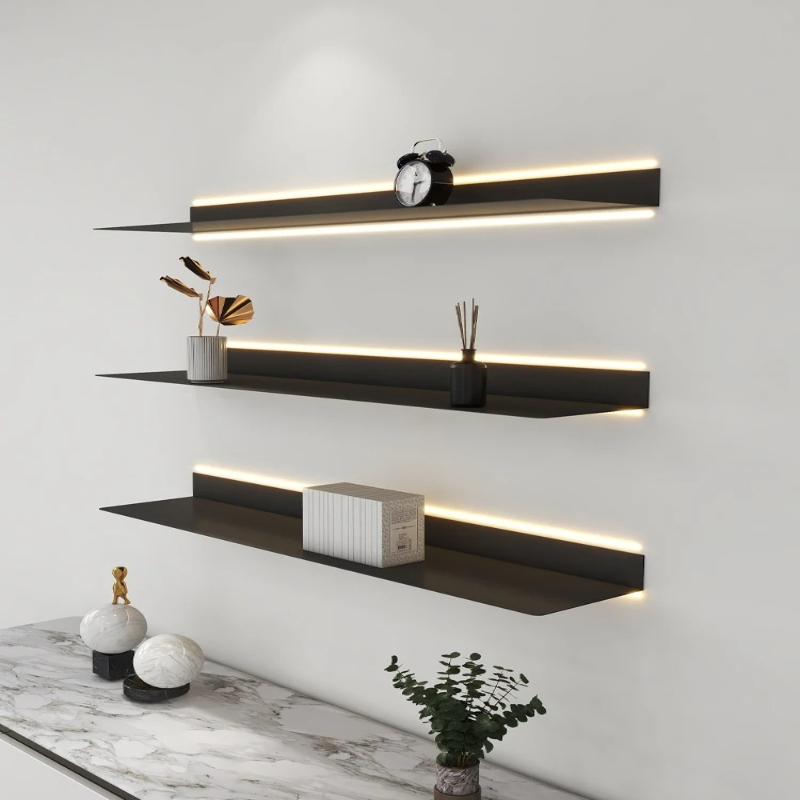 Lighting Metal Wall Decor - ‌ رف معدني مضيء LED يُعلق