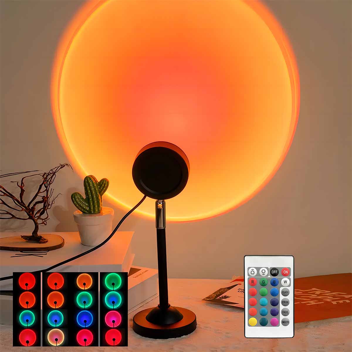 Sunset Lamp Projection - ضوء إسقاط غروب الشمس مع جهاز