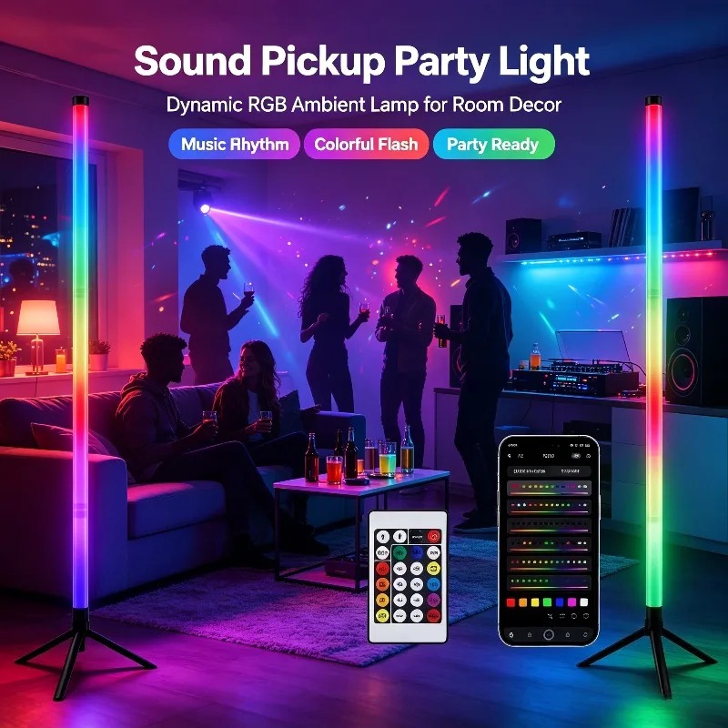 Lighting Decor Room - قطعتان من مصباح أرضي RGB بطول