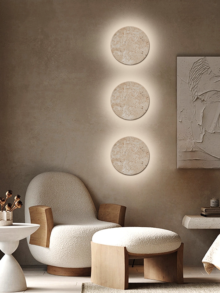Lighting Decor Room - الحجر الطبيعي المستدير الجدار ضوء عكس