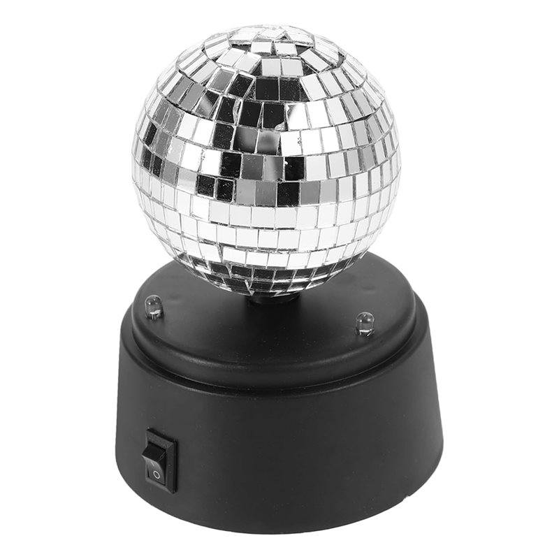 Disco Ball Mirror - مصباح طاولة LED بكرة دوارة يعمل