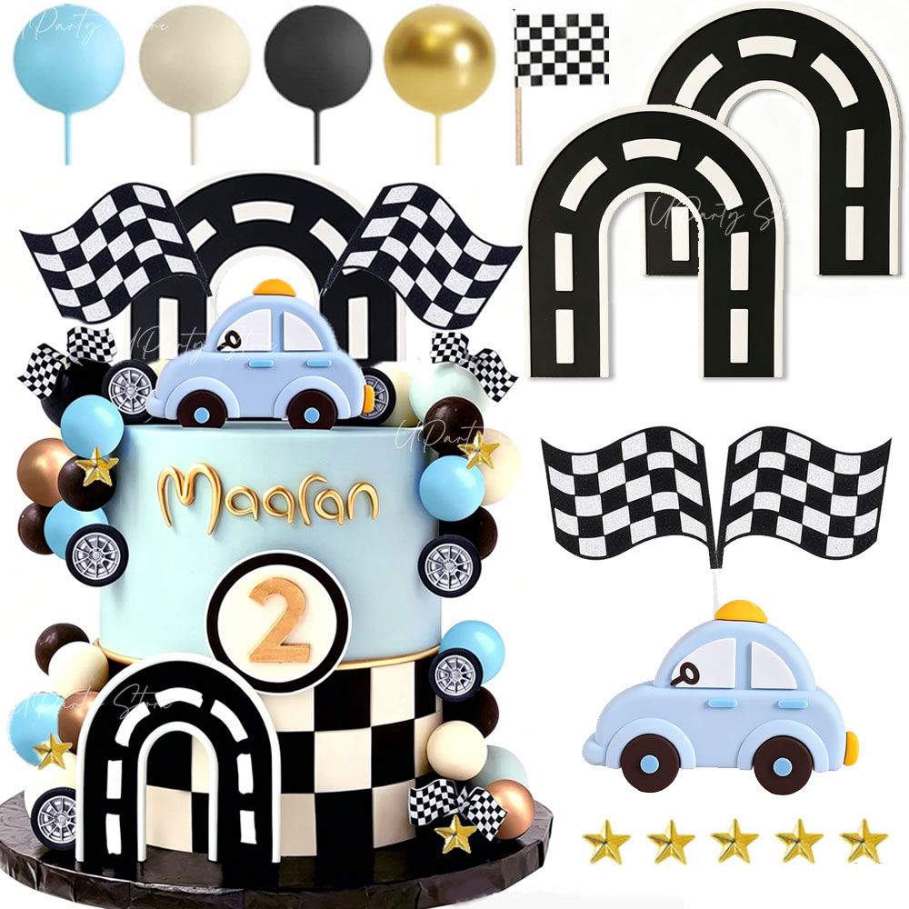 مجموعة واحدة من زينة الكيك على - مراجعة Lighting Mcqueen Birthday Decor وسعره