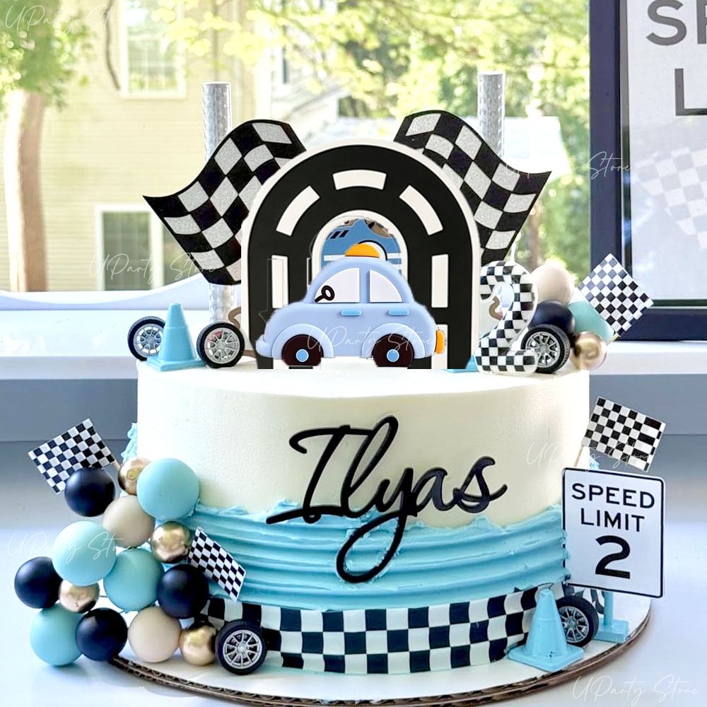 مجموعة واحدة من زينة الكيك على - مراجعة Lighting Mcqueen Birthday Decor وسعره