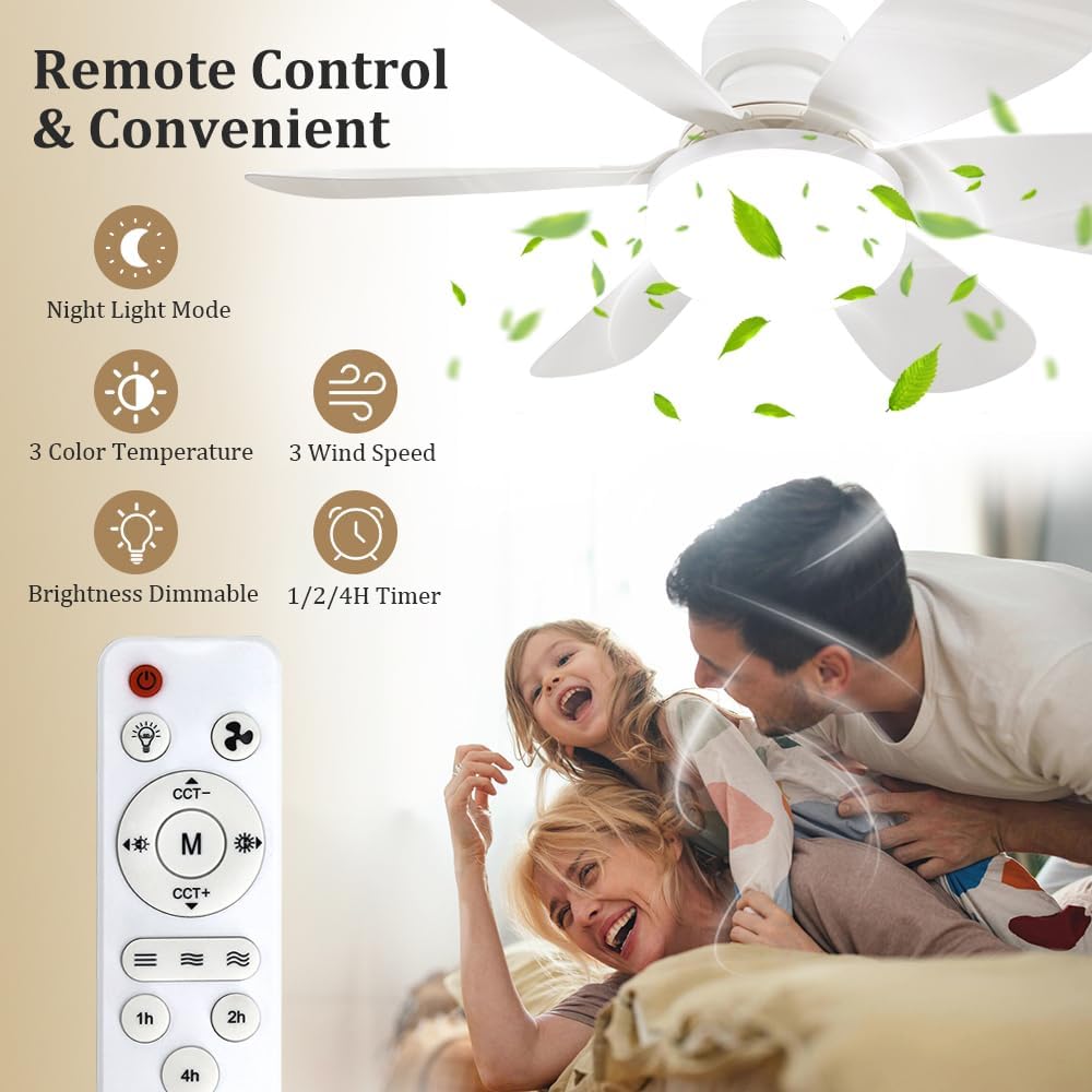 مروحة سقف صغيرة مع إضاءة LED و - مراجعة Lighting Decor Room وسعره