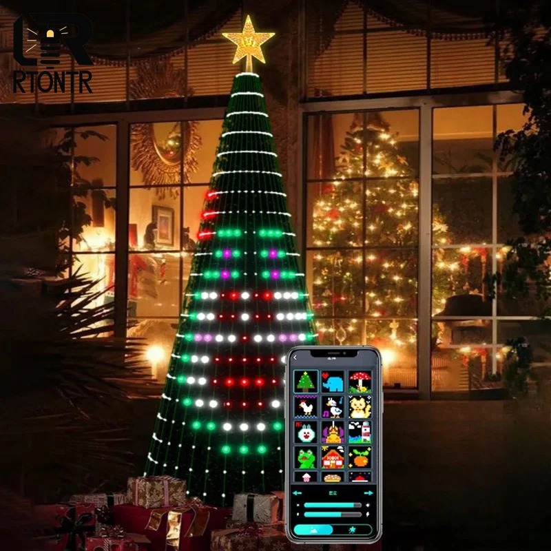 إضاءة ذكية RGB لتزيين قمة شجرة - مراجعة Lighting Tree Decor وسعره