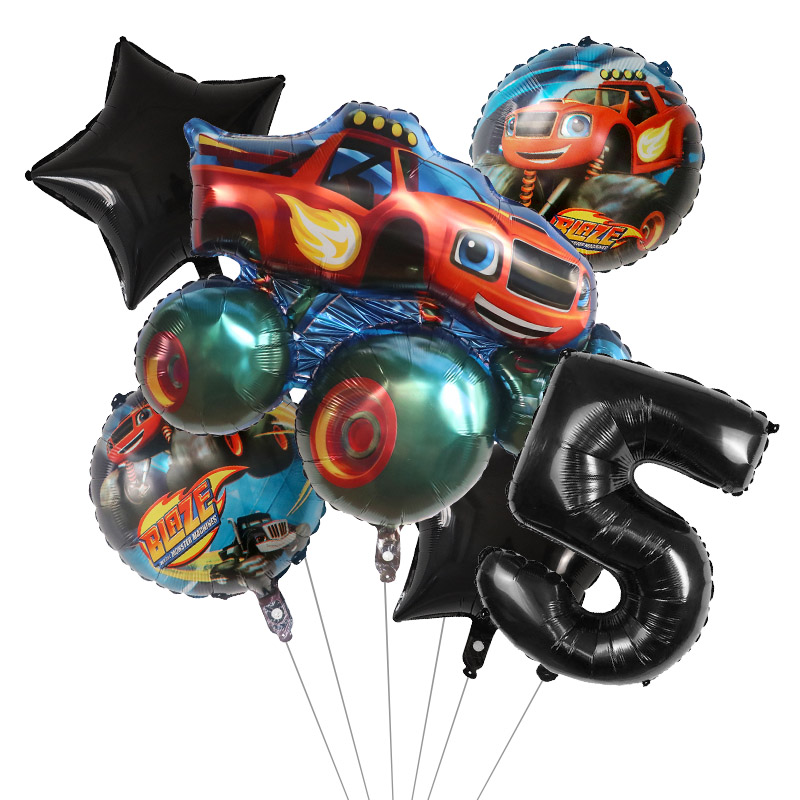 1 مجموعة الحريق الوحش احباط با - مراجعة Lighting Mcqueen Birthday Decor وسعره