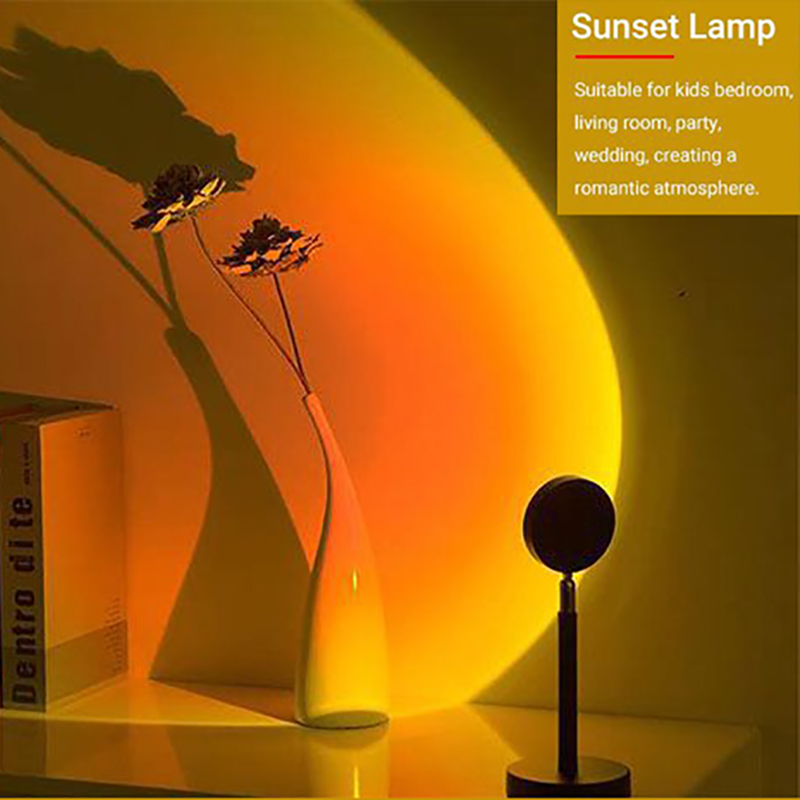 USB مصباح مكتبي قابل لإعادة ال - مراجعة Sunset Lamp Projection وسعره