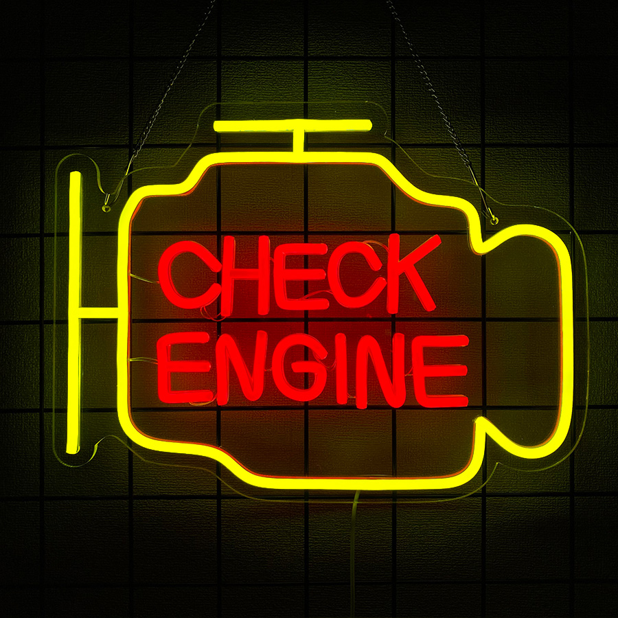 لافتة نيون بتصميم 'تحقق من الم - مراجعة Garage Lighting Decor وسعره