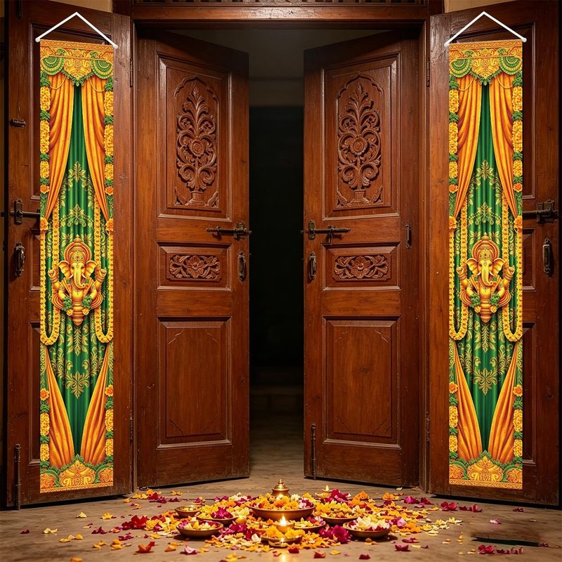 فيكاما قطعتان من لافتة باب ديو - مراجعة Lighting Decoration For Diwali وسعره