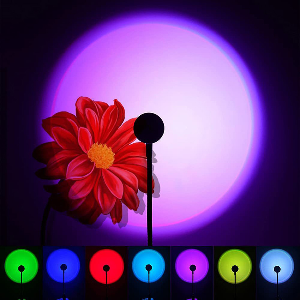 1x USB غروب الشمس مصباح LED قو - مراجعة Sunset Lamp Projection وسعره