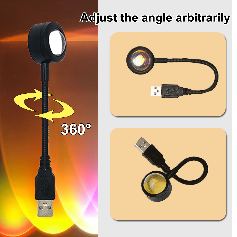 1x USB غروب الشمس مصباح LED قو - مراجعة Sunset Lamp Projection وسعره