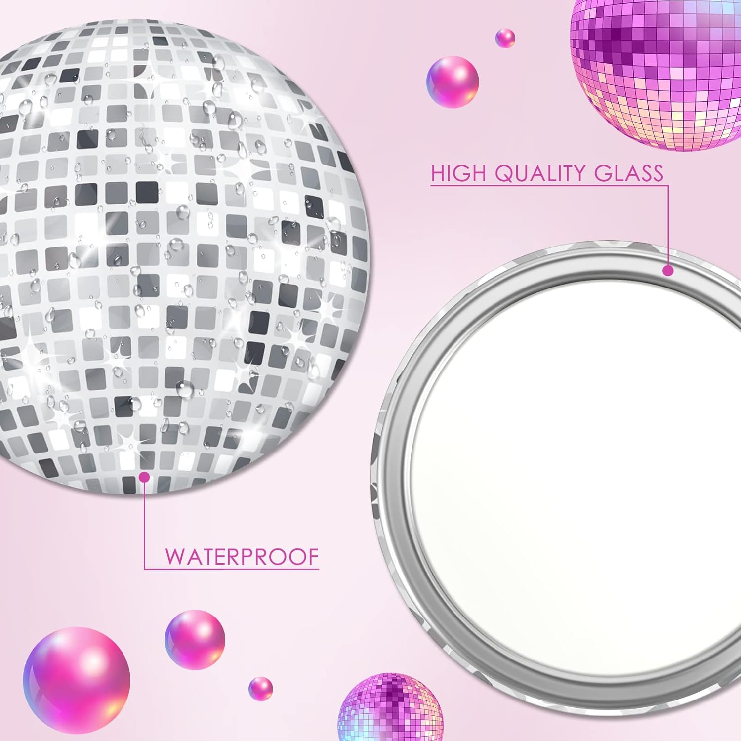 ديسكو الكرة مرآة مدمجة خمر مرآ - مراجعة Disco Ball Mirror وسعره