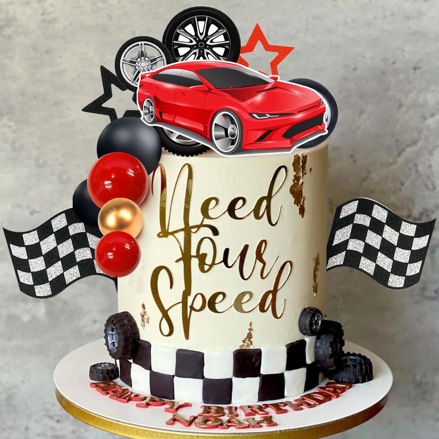 27 قطعة من زينة كعكة عجلة السب - مراجعة Lighting Mcqueen Birthday Decor وسعره