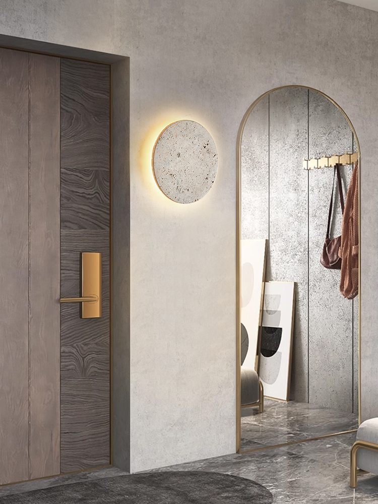 الحجر الطبيعي المستدير الجدار  - مراجعة Lighting Decor Room وسعره