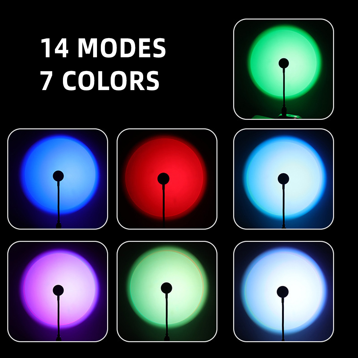 LED قوس قزح غروب الشمس مصباح إ - مراجعة Sunset Lamp Projection وسعره