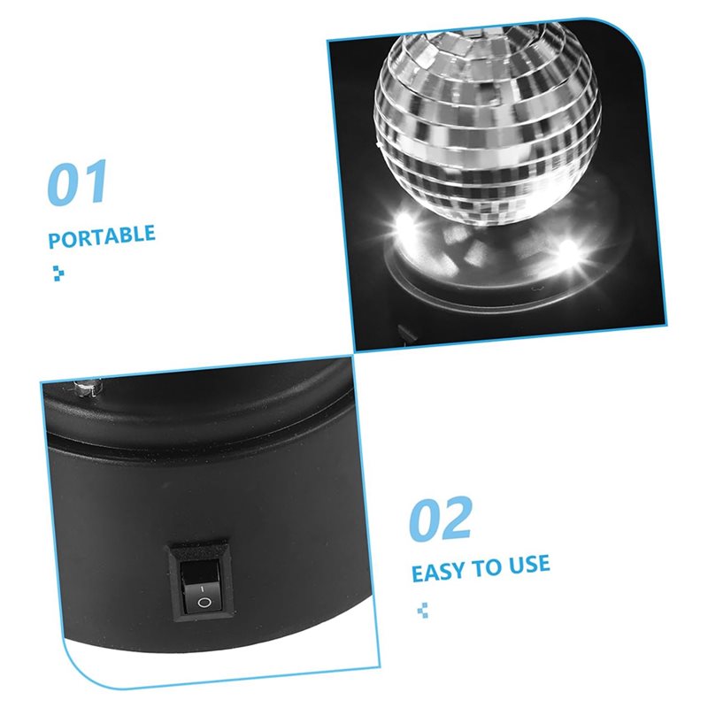 مصباح طاولة LED بكرة دوارة يعم - مراجعة Disco Ball Mirror وسعره